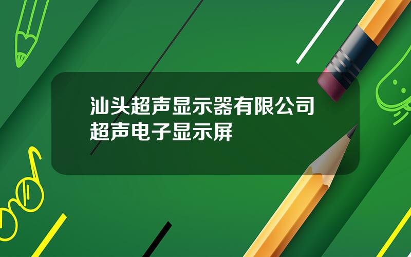 汕头超声显示器有限公司 超声电子显示屏